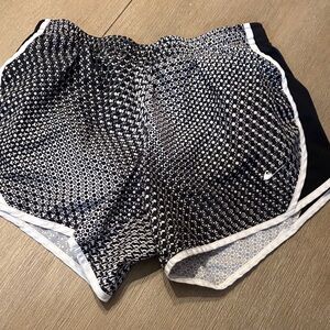 Nike Women's Black and White Athletic Shorts